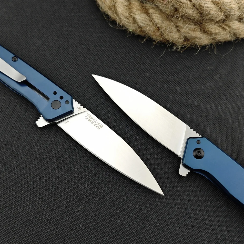 High Quality KS 1365BLU Misdirect Flipper Folding Knife S35V Blade 420 Steel Handles Pocket EDC Tool Outdoor Tactical Knife