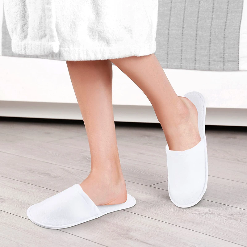 100-24Pairs Disposable Slippers Hotel Slippers Wedding Slippers Guests Party Home Shoes Portable Folding Non-slip Spa Slippers