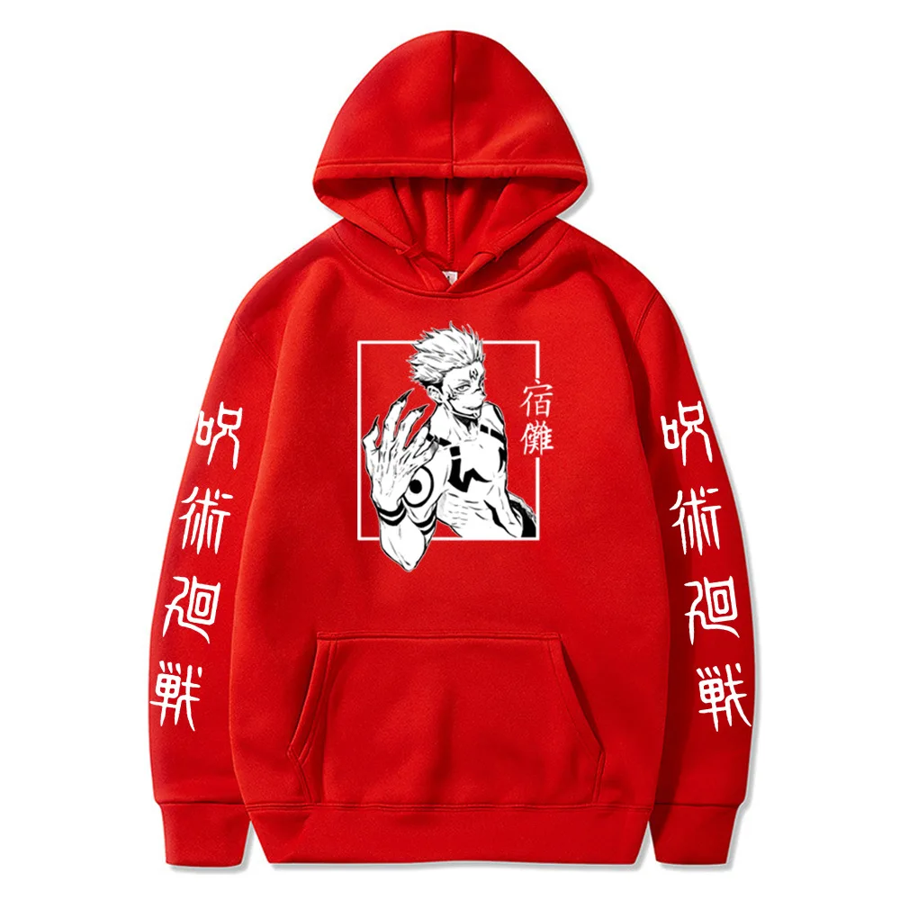 Jujutsu Kaisen Anime Men\'s Fashion Hoodie Harajuku Print Men\'s and Women\'s Street Hip Hop Hooded Fleece Pullover Sweatshirt