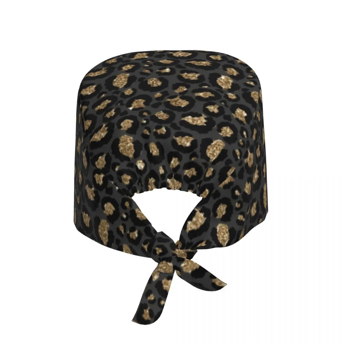 Custom Black Gold Leopard Print Scrubs Cap Surgical Hats Women Men Cheetah Animal Operating Room Cap Operator Hats Lab Works Hat
