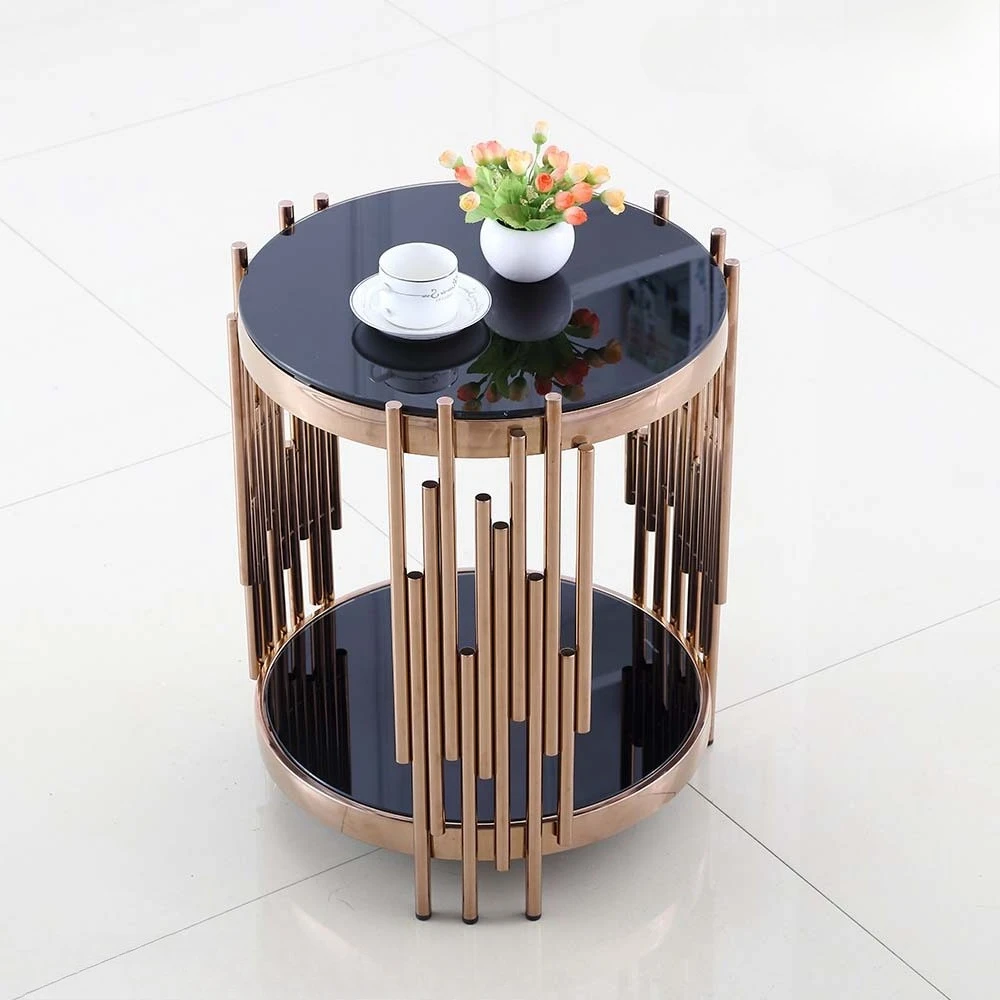 Creative living room small apartment coffee table stainless steel light luxury side table furniture small one stainless