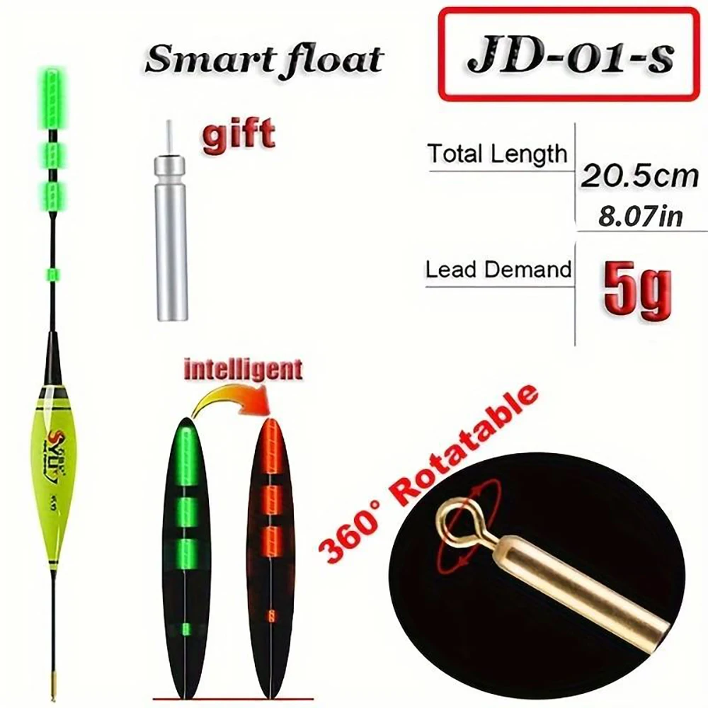 Angeln Smart Electronic Float Schwerkraftsensor Led 2g 5g 7g 10g Toller Auftrieb 2024 Pose Bobbers mit CR425 Batterie Leuchtstab