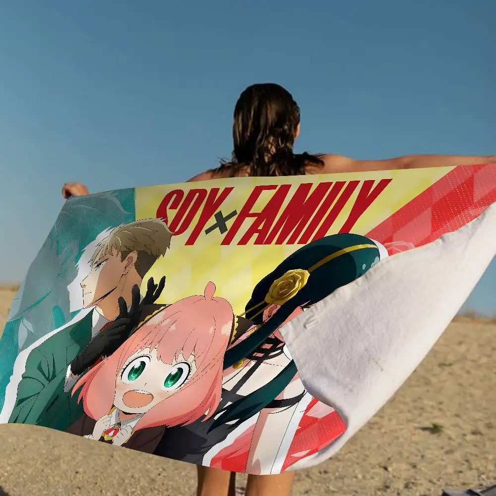 Funny Anime S-Spy X Family comics Beach Towel Colorful Bath Towels for Girl Microfiber Quick Dry Custom Sand Yoga Spa Gym Pool