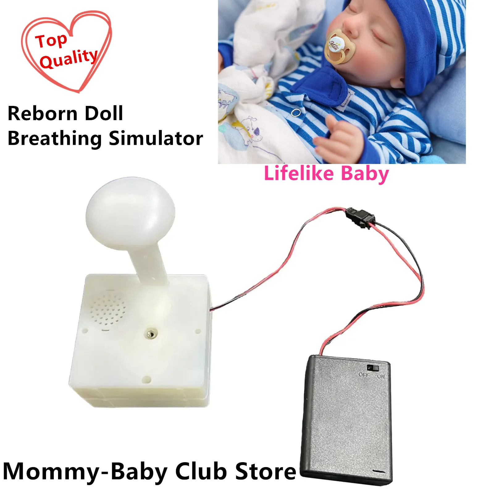 Breathing Baby Doll Reborn Accessories Newborn Doll Breathing Simulator with Lifelike Sleeping Pulsing Device Companion Kid Gift