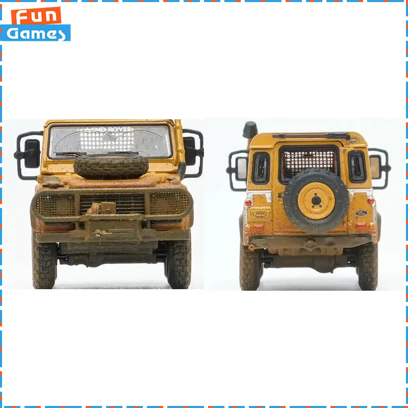 Original Almost Real Land Rover 110 Camel Trophy 1985 Borneo Support Vehicle Dirty Version 1:64 Alloy Mode Gift Decoration Toys