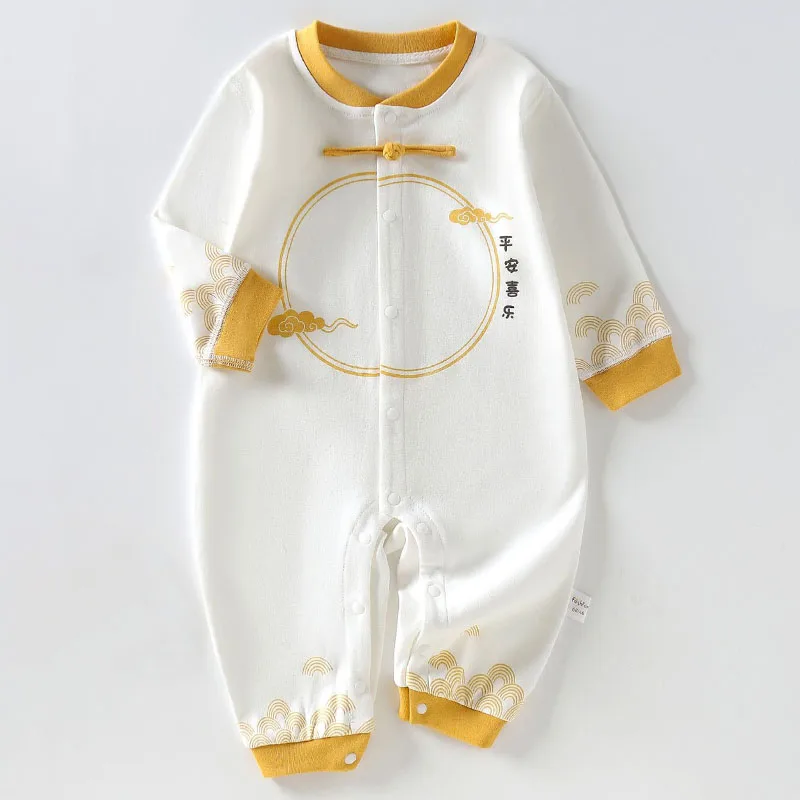 

Spring Autumn Newborn Boy Clothes China Style Casual Cute Cotton Long Sleeve Jumpsuits Rompers Baby Girl Stuff 0 to 6Months B187