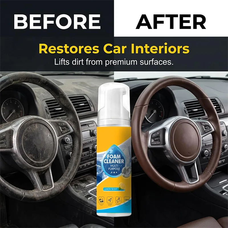 

Wash Free Foam Car Interior Cleaner Mild And Harmless To Leather Suitable For Cleaning Seats Ceiling And Strong Decontamination