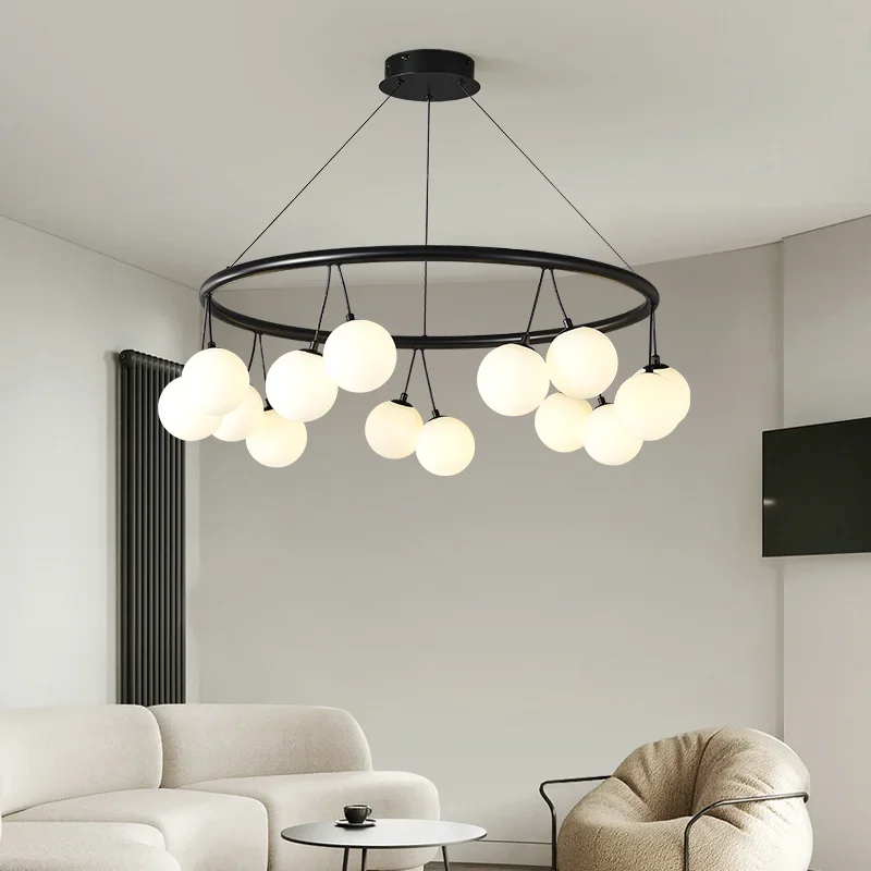 

Minimal living room pendant lamp Nordic designer creative cherry black restaurant magic bean lamp Modern simple bedroom pendant