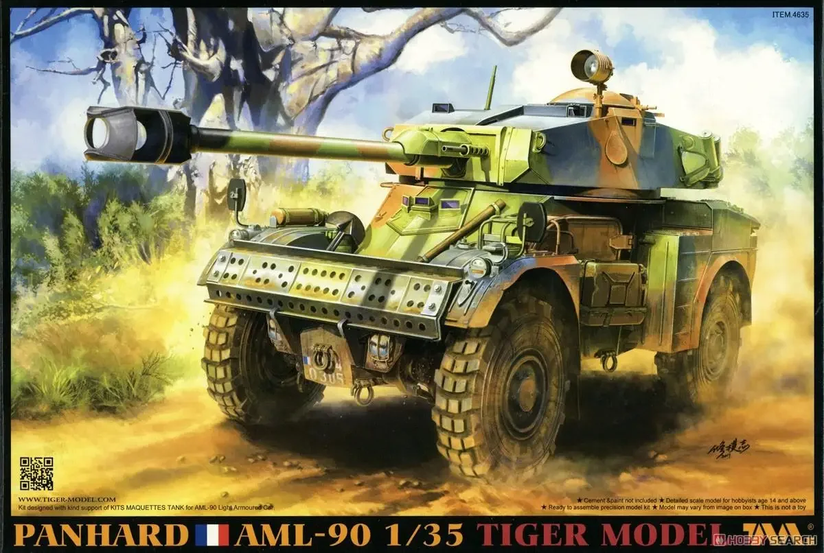 Tiger 4635 1/35 Scale Panhard AML-90 Light Armoured Car Plastic Model Kit