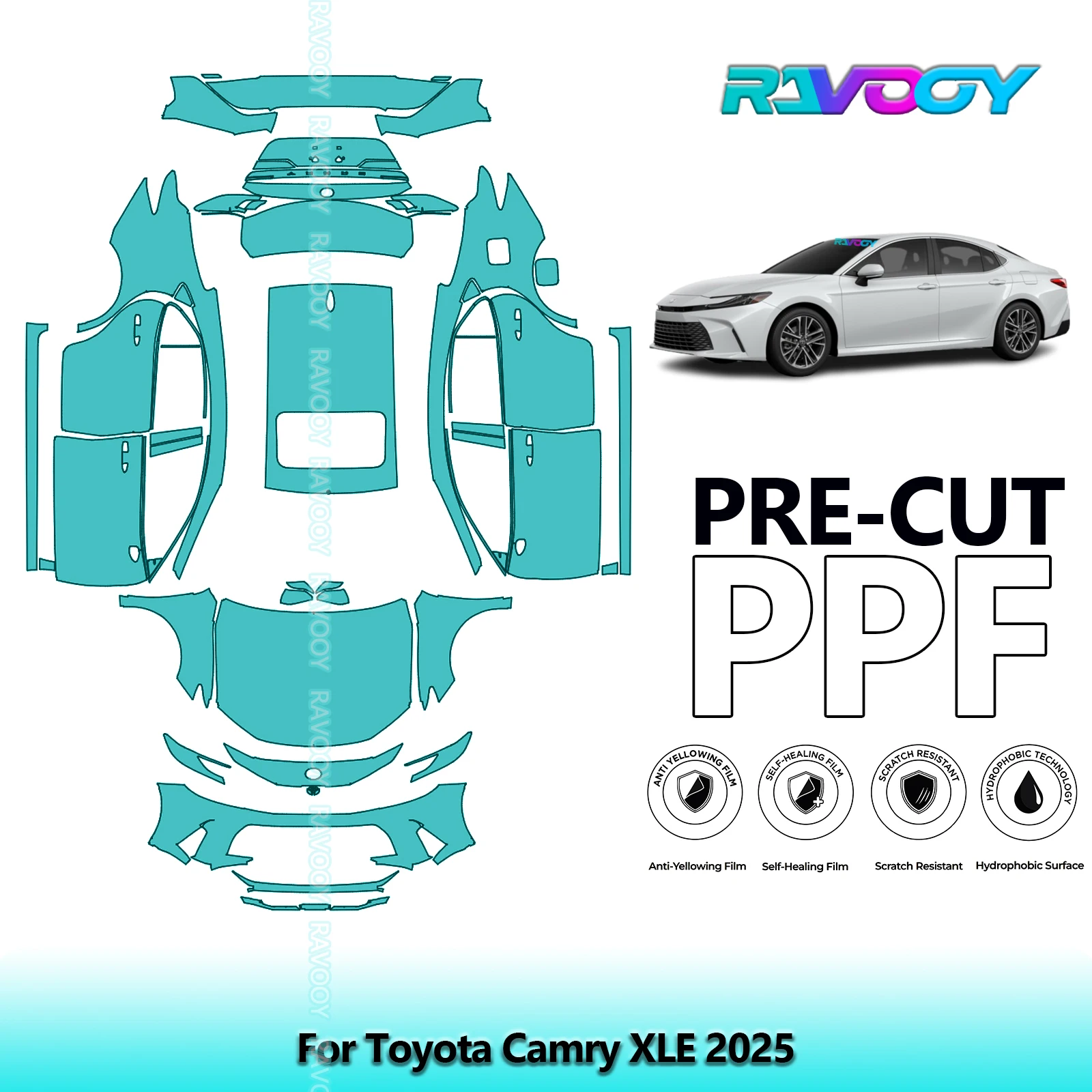 

Car Precut PPF Paint Protection Film Full Vehicle For Toyota Camry XLE 2025
