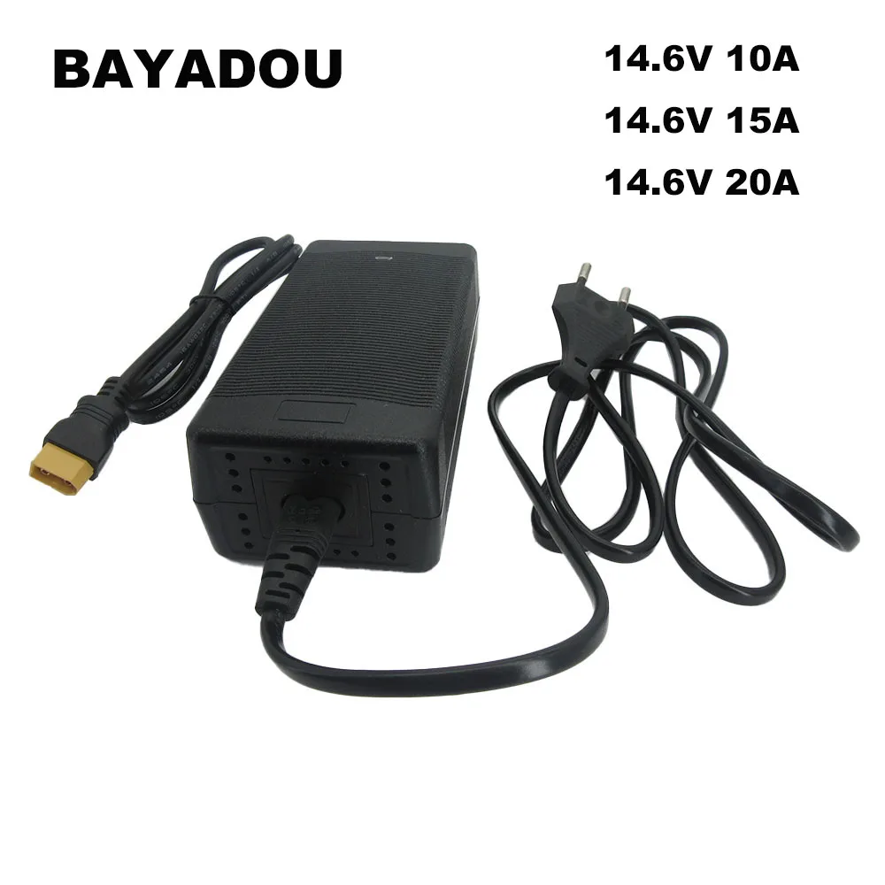 14.6V 10A 15A 20A 5A Lifepo4 Fast Charger 4S 12V 12.8V Iron Phosphate Battery Charger XT60 Alligator Clip Connector