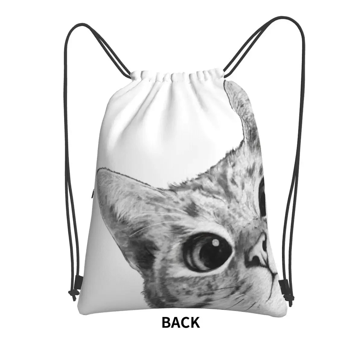 Sneaky Cat Portable Backpacks Drawstring Bag Multi-function Drawstring Bundle Pocket Book Bags For School Students