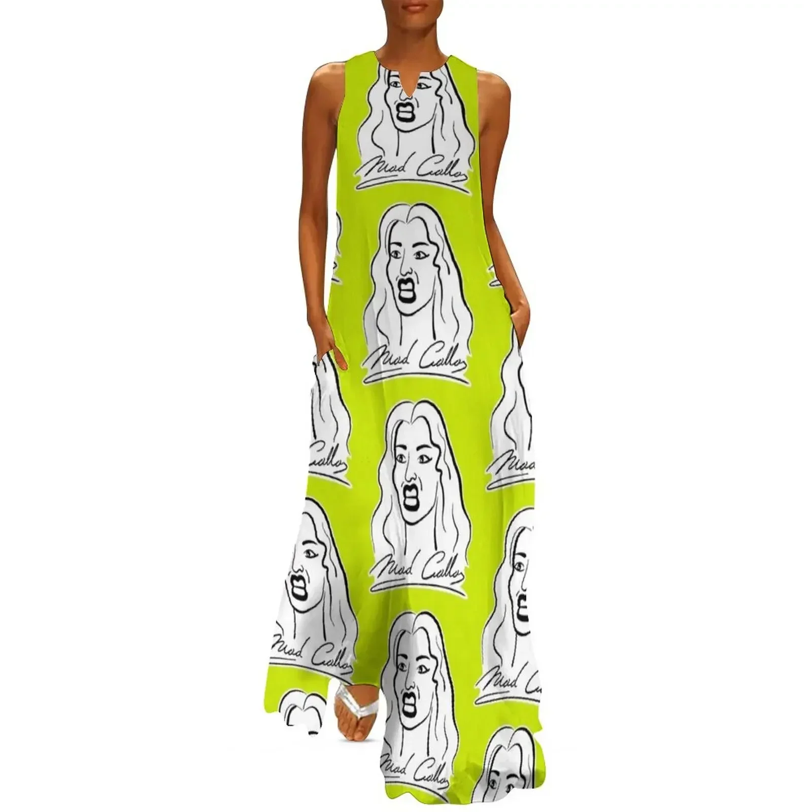 

Soprano Maria Callas Mad Diva (NEON) Long Dress Women's summer skirt elegant women's sets women dresses clothes Dress