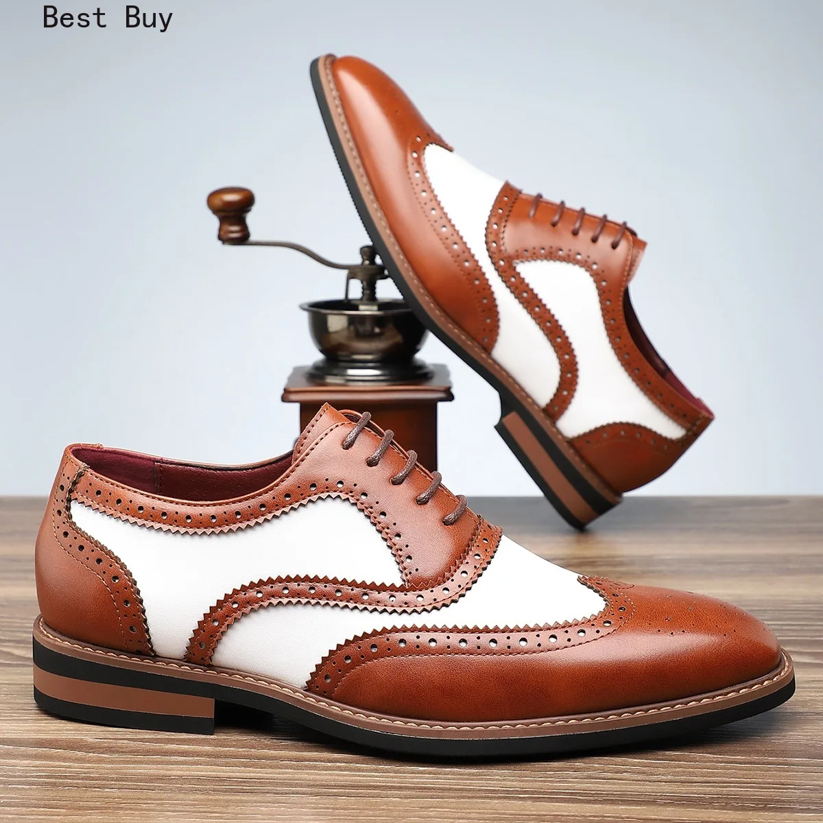 Leather Brogues Men Big Size Fashion Wedding Party Men Dress Shoes Italian Designer Male Drivng Formal Shoes Lace Up Men Oxfords