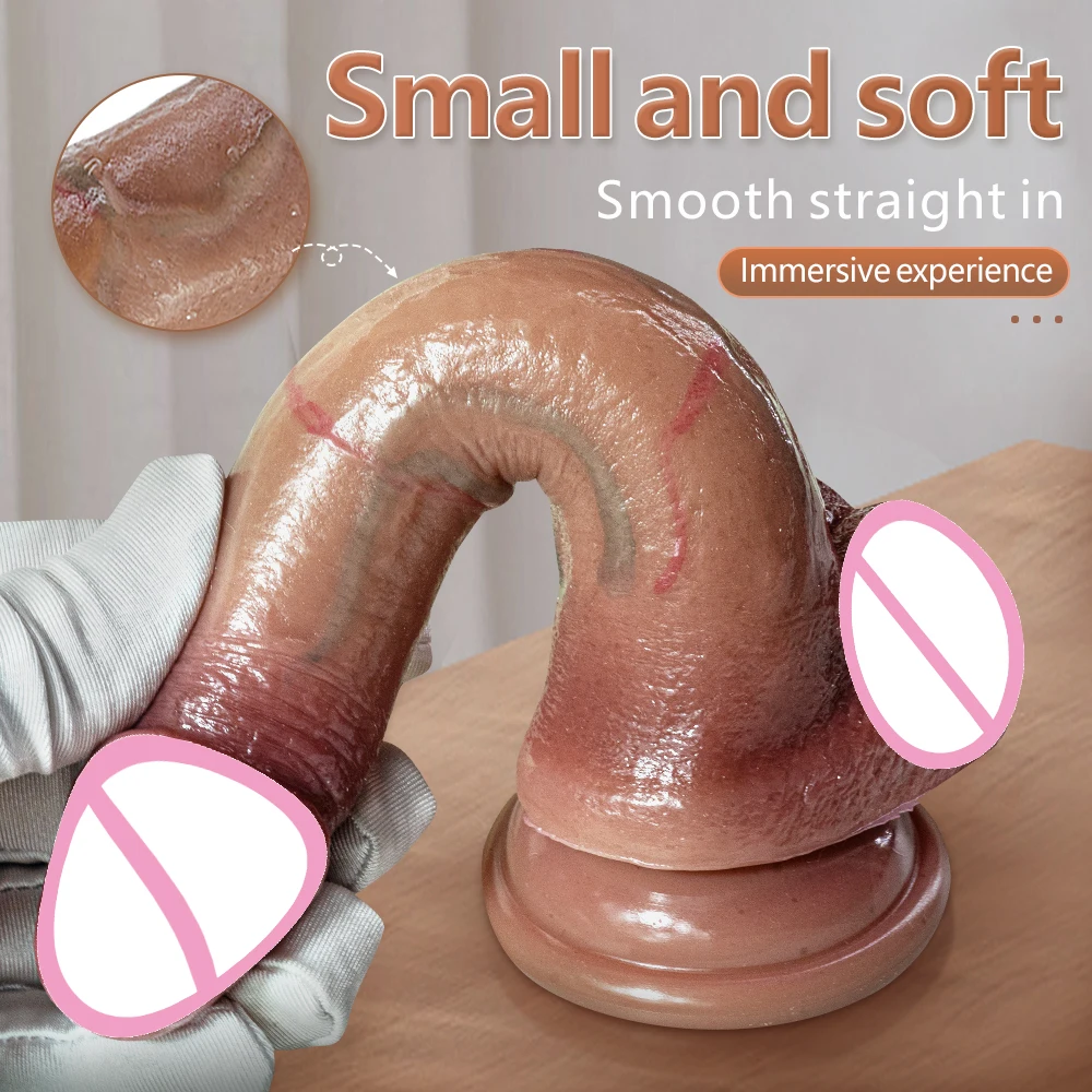 Realistic Small Dildo with Suction Cup G Spot Simulation Female Mini Penis Dick Anal Plug Adult Sex Toys for Women Consolador