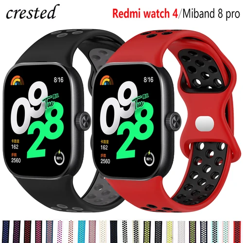 Correa deportiva de silicona para reloj Redmi 4, accesorios de repuesto, correa de reloj transpirable, pulsera para Xiaomi miBand 8 Pro