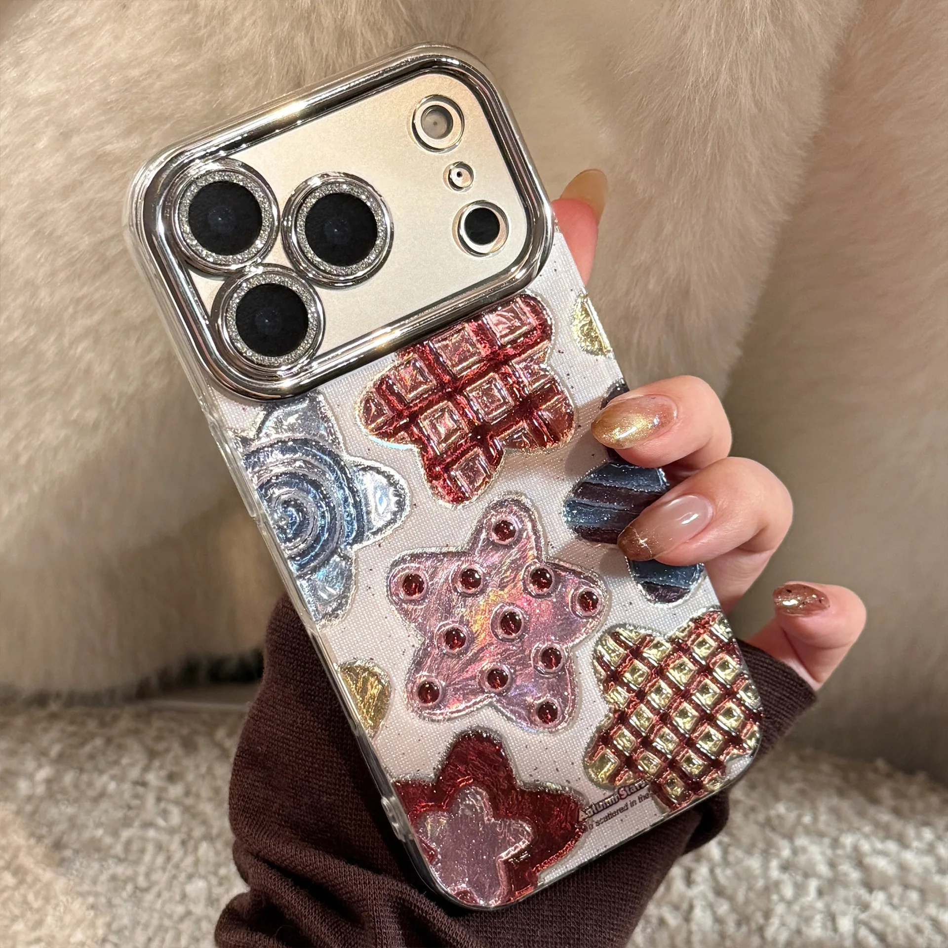 الكورية الملونة نجوم بريق تصفيح جراب هاتف آيفون 17 الهواء 16e 15 14 13 12 11 برو ماكس XS X XR 7 8 زائد غطاء مقاوم للصدمات