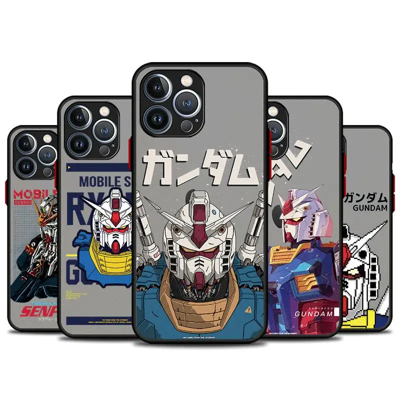 Gundams Robot Phone Case for Apple iPhone 15 Pro Max 13 14 Plus 12 Mini 11 Pro XR 8 SE 7 6S XS MAX Matte Cover