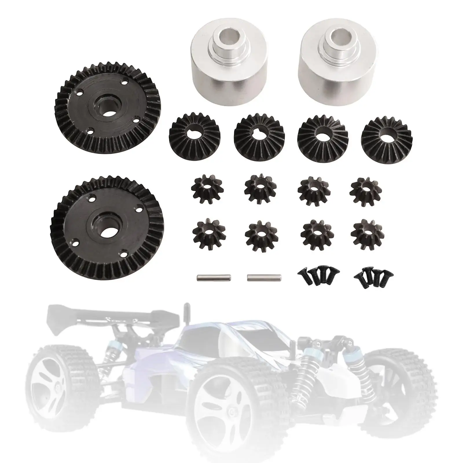 RC Differential Case Stable Upgrade Hobby Aluminum Alloy RC Model Car Accessories with Gears Diff Case Gear Diff Carrier
