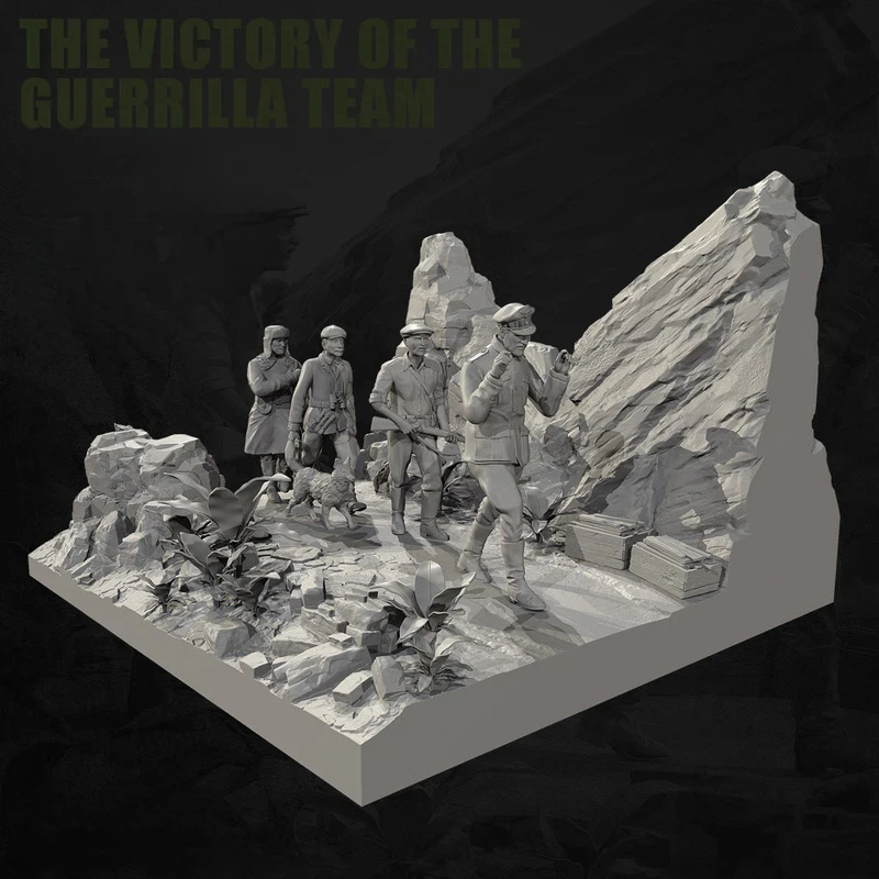 

1/35 1/48 Resin Model Figure Soviet Partisan Forces In Wwii Gk Micro Miniature 3d Printed White Model Toy Unassembled Unpainted