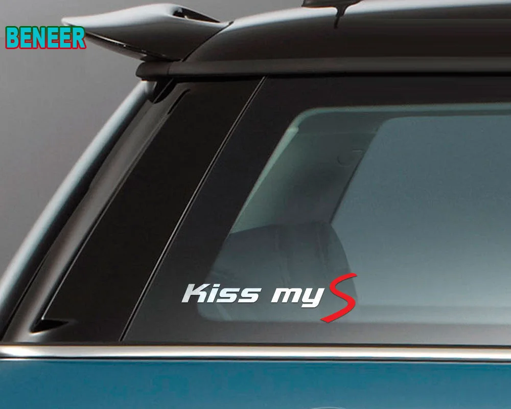 1PC Kiss myS LOGO car windshield sticker For MINI COOPER CLUBMAN COUNTRYMAN PEACEMAN R55 R56 R57 R58 R59 R60 F56 F54 F55 F60