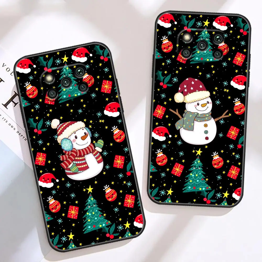 Merry Christmas Gift Santa Claus Case For Xiaomi Poco X5 X4 X3 M5 M4 M3 F5 F4 F3 GT NFC Black Shark 5 Mix 3 4 Case Funda Shell