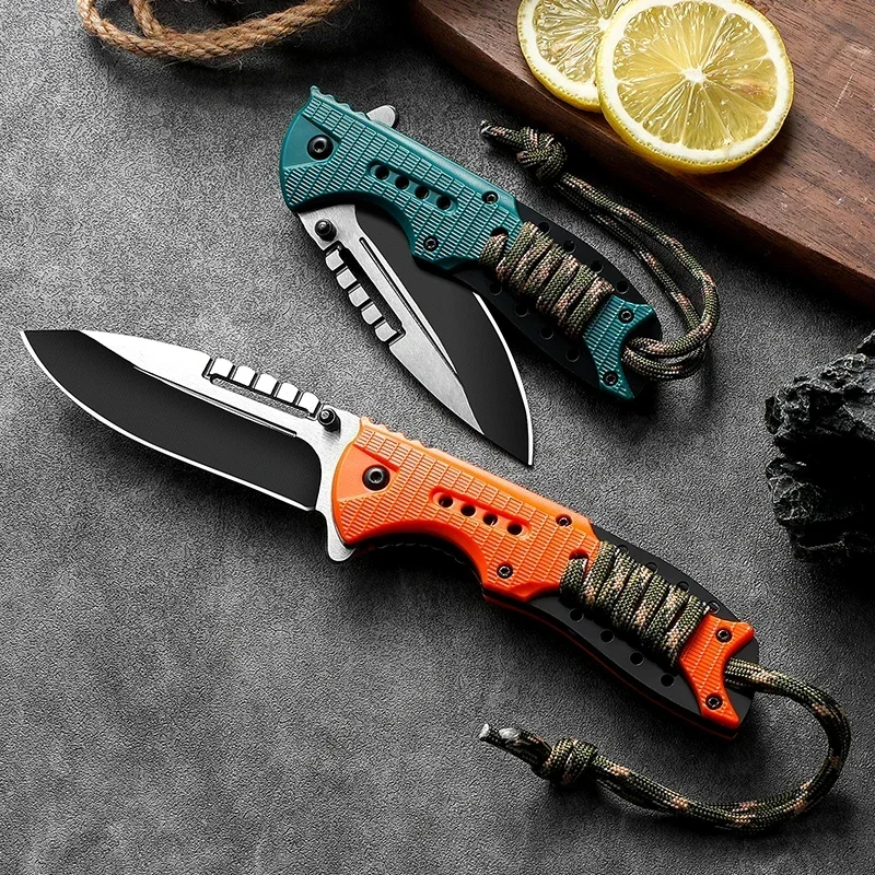 folding knife with non-slip handle EDC camping hiking pocket knife for camping outdoor activities