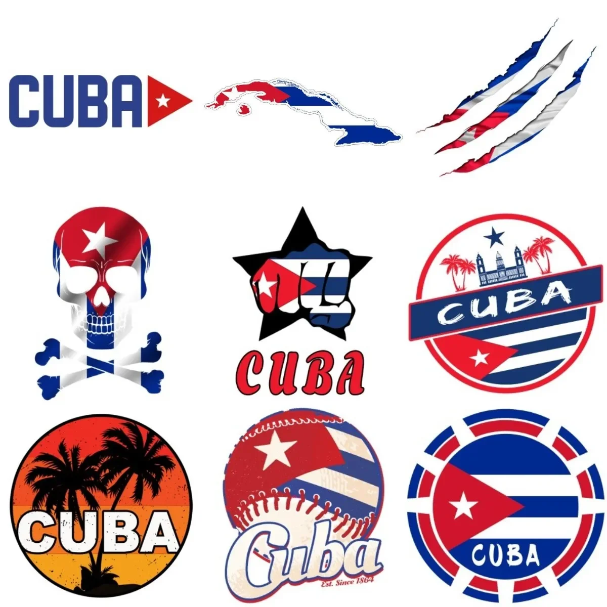 

Creative Cuba Flag Map Badge Sticker for Covered Scratch Decorate Car Window Motorcycle Helmet Truck Bumper Decal Accessories
