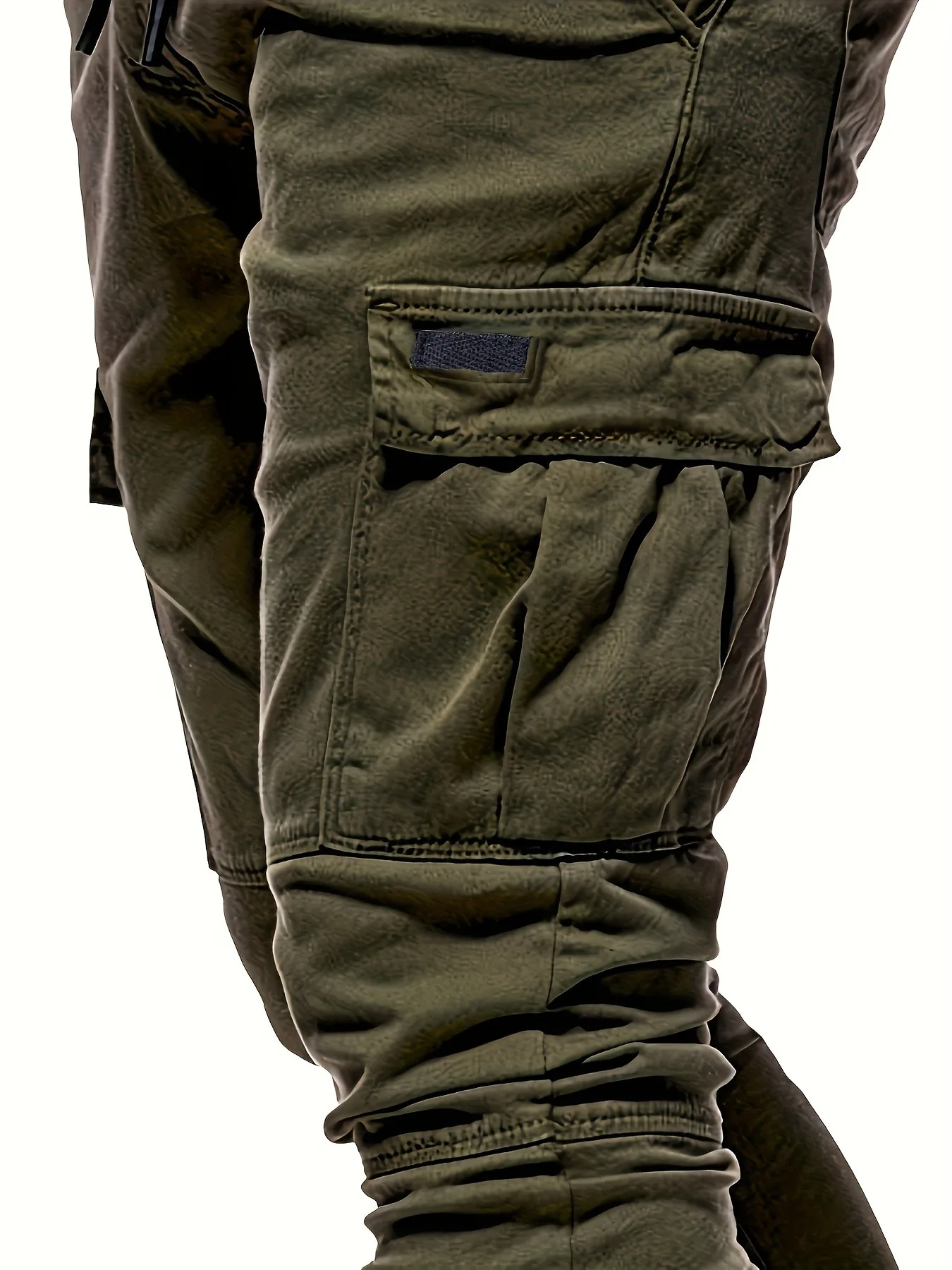 سراويل عمل فضفاضة متعددة الجيوب برباط للرجال، للربيع والخريف في الهواء الطلق، سراويل عمل للرجال #5