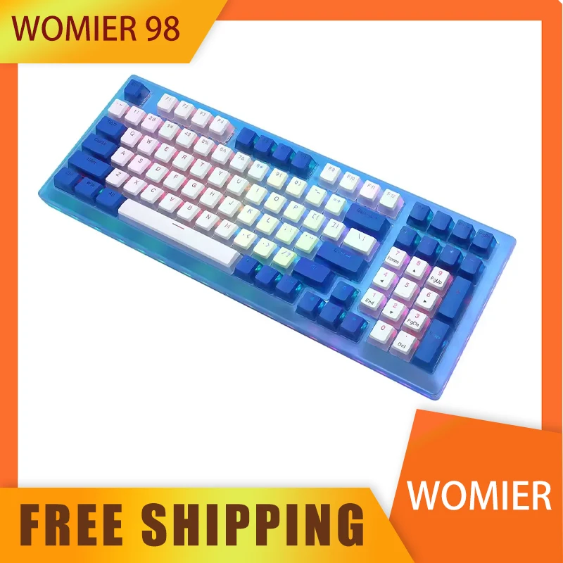 Womier 98 Keyboard Transparent Acrylic Wired Mechanical Keyboard Gasket Rgb Hot Swap Customgaming Keyboard For Desktop Laptop