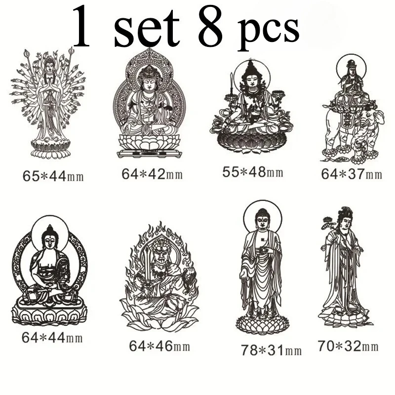 

Gold Buddha Phone Stickers 1Set 8Pcs Metal Decal for Mobile