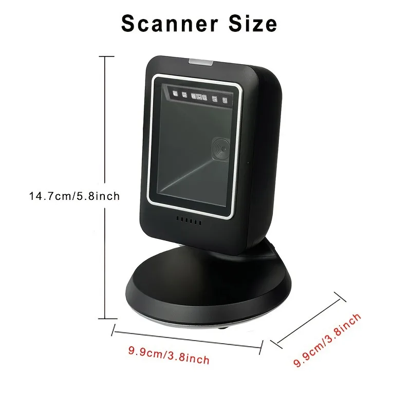 Barcode scanner 2D all-round desktop automatic sensing data matrix reader supermarket usb barcode reader 1D 2D QR code