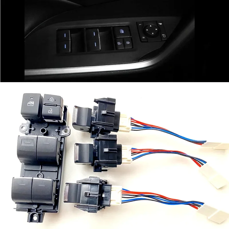 Lighted LED Power Window Lifter Switch Button  For Toyota RAV4 RAV 4 CHR Corolla 2019 2020 2022 Left Driving Backlight Upgrade