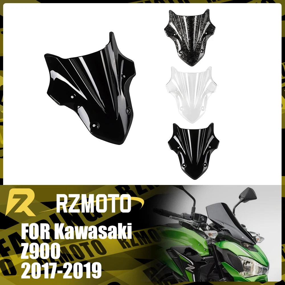 

Motorcycle Accessories Windshield For KAWASAKI Z900 2017-2019 2018 Front Double Bubble Wind Deflector Windscreen Short Version