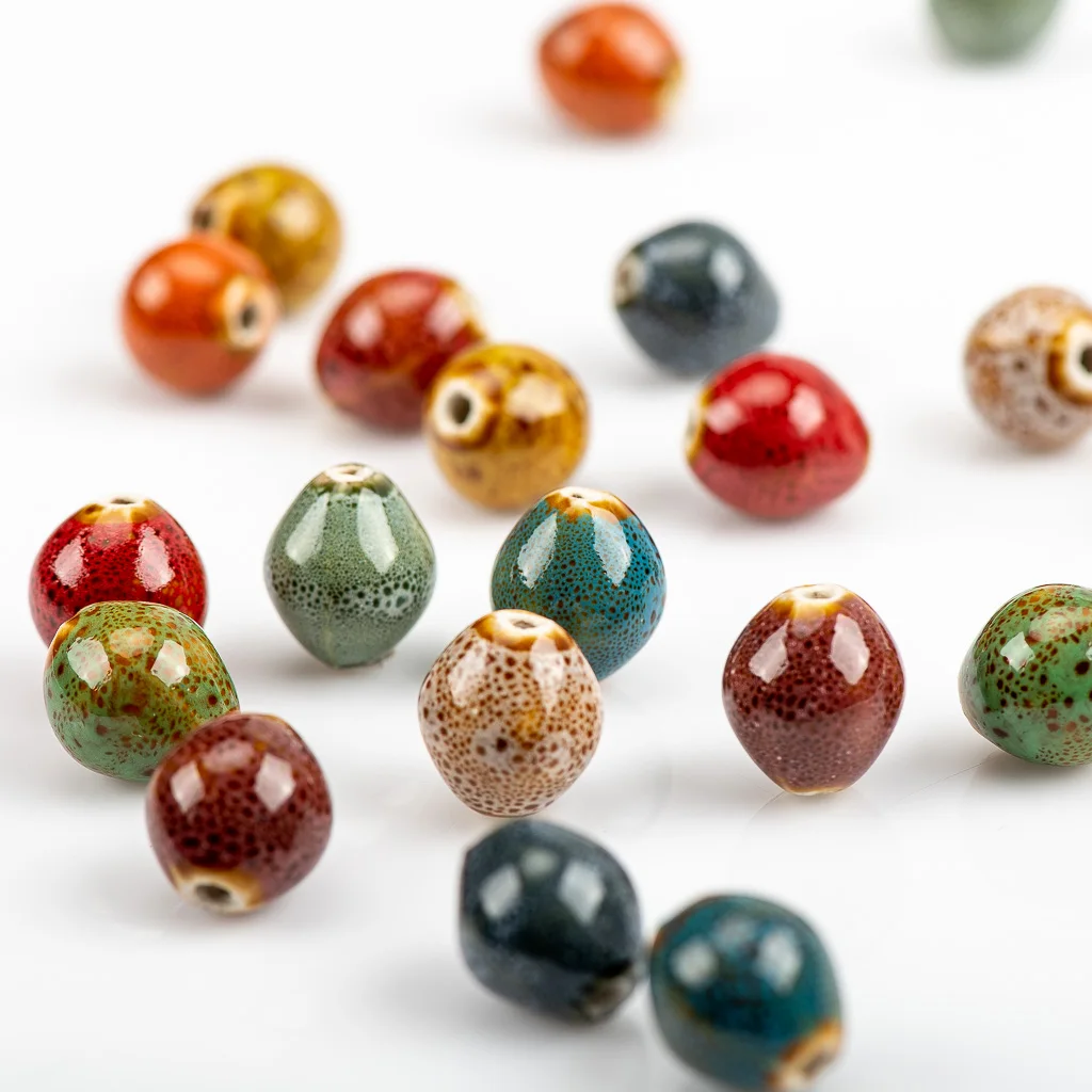 15# 20pcs Oval Shape unique Ceramic beads oblate  Yoga Specail Ceramic Beads #A329B
