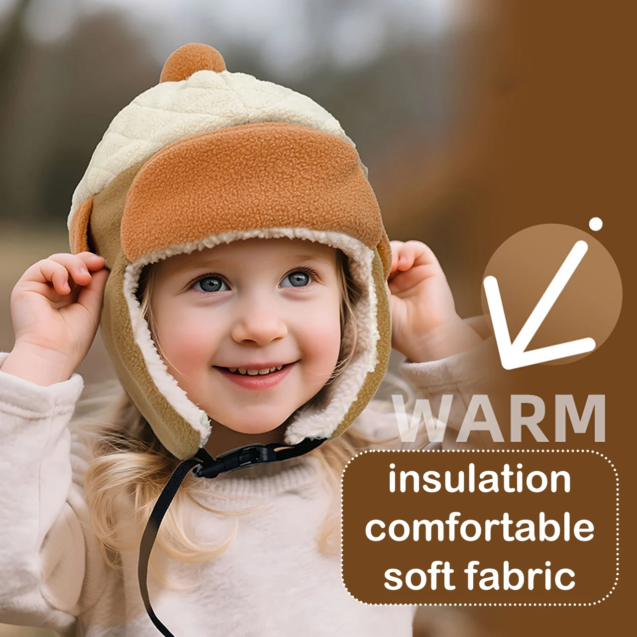 

Зимние детские наушники, антихолодный плюшевый шлем, ветрозащитная пряжка, толстая защитная шапка для ушей, От 2 до 6 лет, детская теплая кепка для езды на велосипеде и лыжах