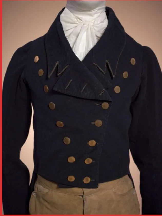 Męska kurtka z lat 1820. Cosplay wiktoriański strój regencji arystokrata dżentelmen garnitur kolonialny elegancki mundur przebranie na karnawał