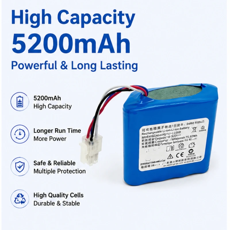 5200MAH Sweeping and Dragging Integrated Robot J1 YJCC003 Vacuum Cleaner J2YJC005 Suitable for Narwal Rechargeable Battery