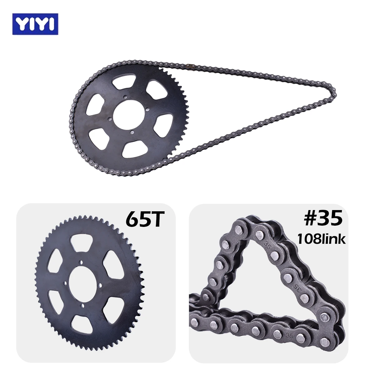 65T Tooth with #35 Chain for Electric Motorcycle Mini Moto ATV Quad Dirt Pit Pocket Bike Scooter Parts Can Use with KR5V Motor