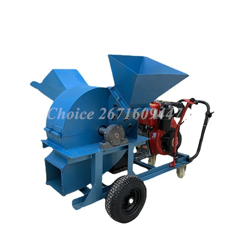 Automatic Diesel Small Mobile Wood Chipper Shredder Cutting Machine Waste Wooden Branch Sawdust Pulverize Equipment