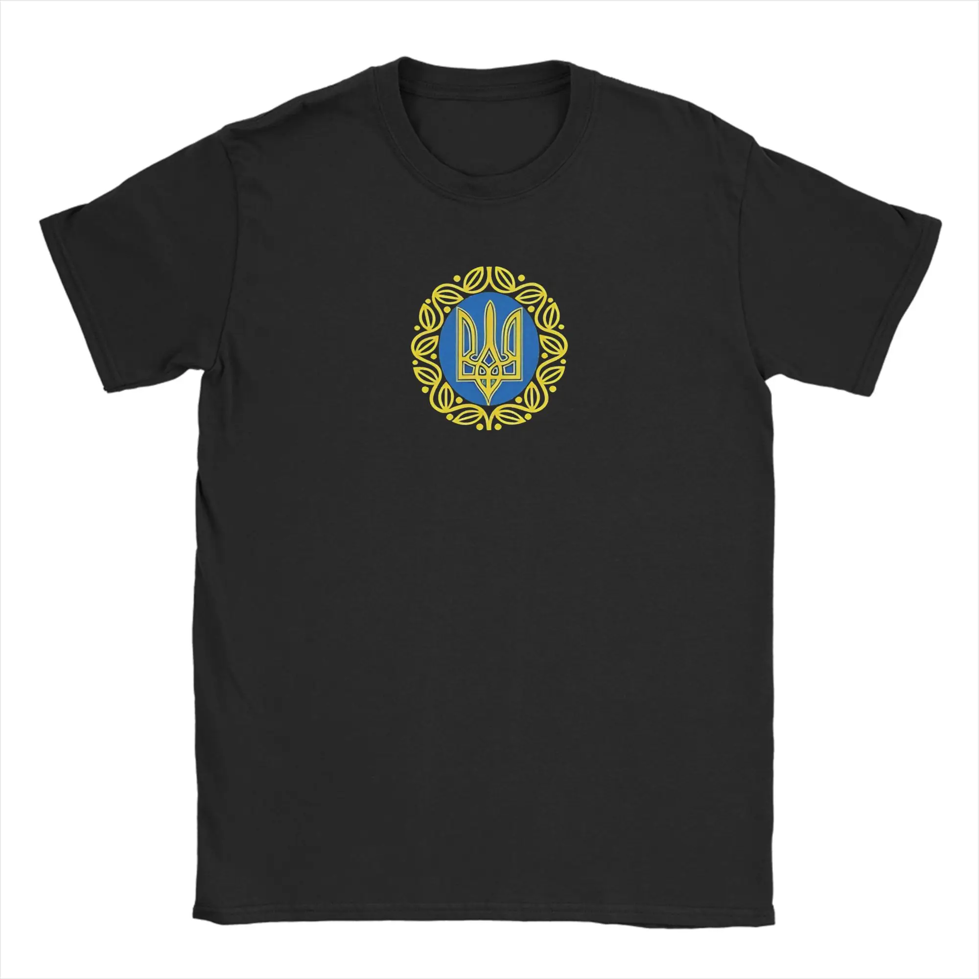 Men's Ukraine Trident Symbol Ukraine National Symbol Tryzub T-Shirts  100 Cotton Tops Y2K Short Sleeve T-Shirt O Neck Tee Shirt