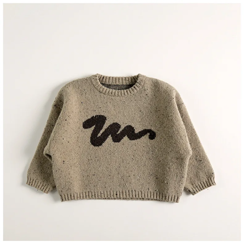 2024 Winter New Children Casual Sweater Fashion Kids Girls Colorful Point Alpaca Wool Sweater Baby Boys Knitted Pullover