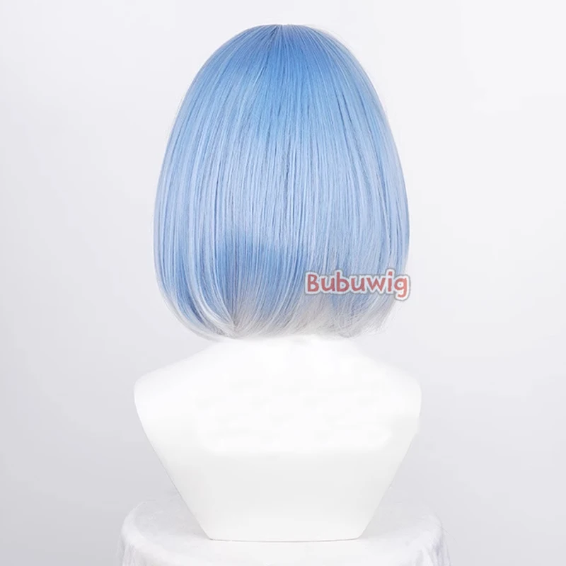Bubuwig الشعر الاصطناعية Irelia تأثيري الباروكات لعبة LOL الخزف Irelia 35 سنتيمتر قصيرة مستقيم الأزرق مختلط رمادي بوبو شعر مستعار مقاومة للحرارة