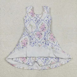 Wholesale Infant Flower Toddler Knee Length Dress Kids Bows Floral Skirt Shorts Sleeveless Clothes Baby Girl Active Wear Clothes