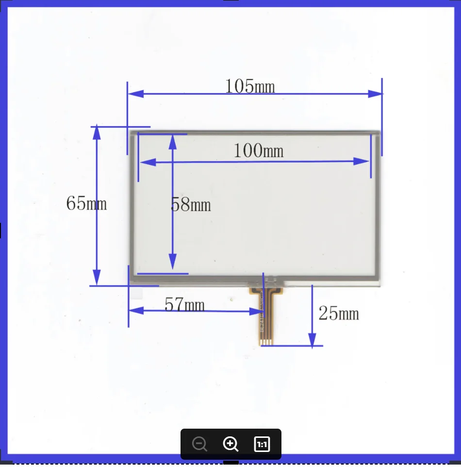 

4.3-inch,4-wire，universal touch handwriting screen , outer screen welding type, 105mm*65mm，5 pieces，