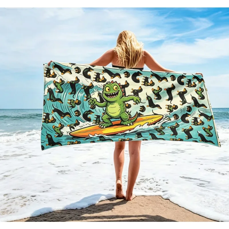 Kids City Road Map Beach Towel, Microfiber Sand Free Quick Dry, Interactive Play Mat Print, Soft Absorbent for Toddlers & Summer
