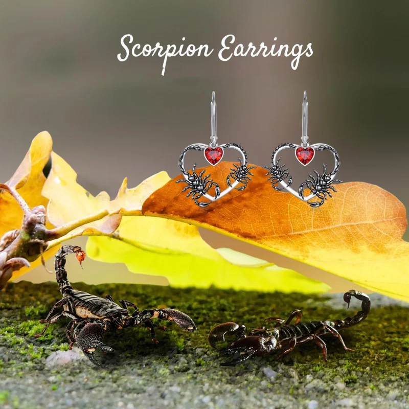 Y2K أقراط متدلية على شكل قلب فاسق بتصميم عقرب، أقراط متدلية على شكل قوطي للهالوين، هدية مجوهرات للحفلات البديلة الداكنة