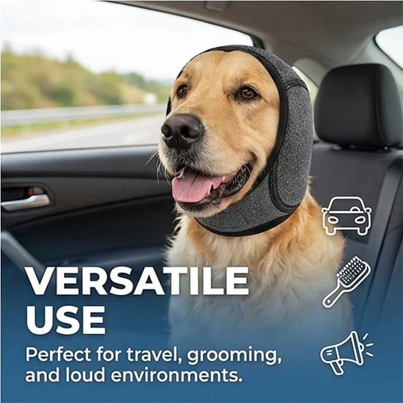 Dog Ear Muffs New Noise Reduction Dog Ear Covers for Swimming  Grooming & Anxiety Relief Adjustable Soft Pet Ear Protection Hats