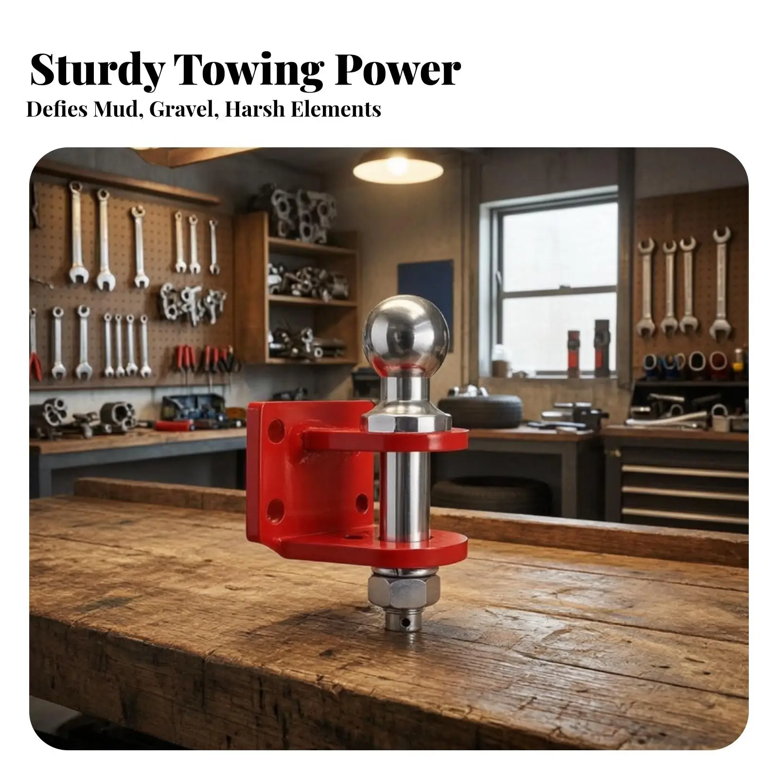 Trailer Hitch Adapter Heavy Duty Steel Tow Ball with Locking Pin for Stable Towing Connection Setup