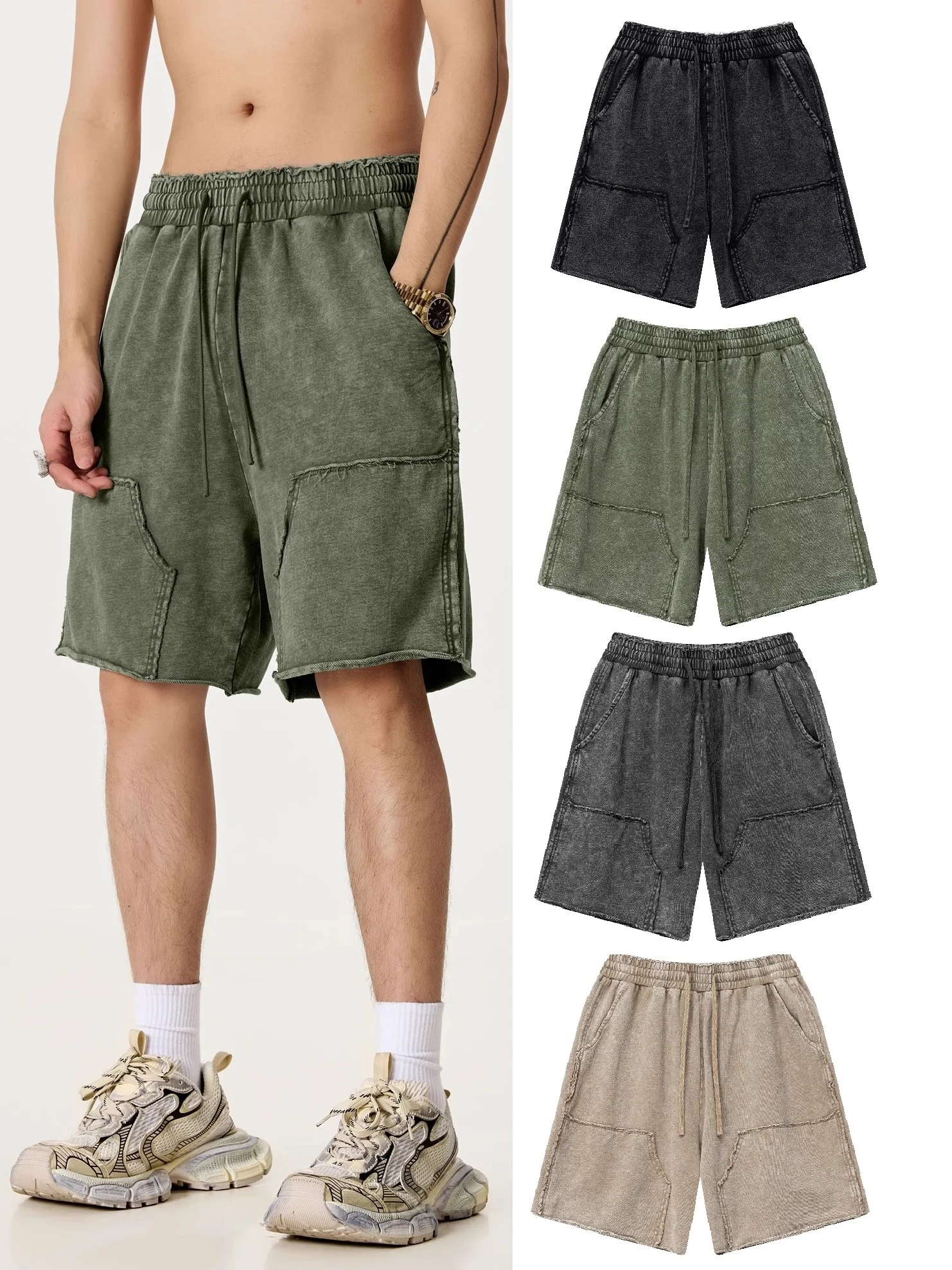 

Мужские брюки прямого кроя в стиле ретро с эффектом потертости, свободные повседневные брюки для молодежи, летняя модная коллекция, трендовый бренд, с эффектом выцветания.